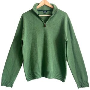 J. CREW Factory Men’s Vintage 100% Lambs Wool Preppy 1/4 Zip Pullover Sweater M